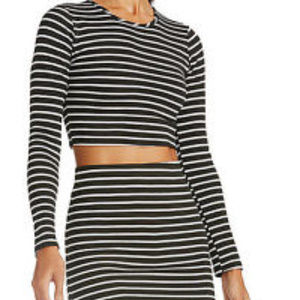 NEW Black/White Stripe Crop Top